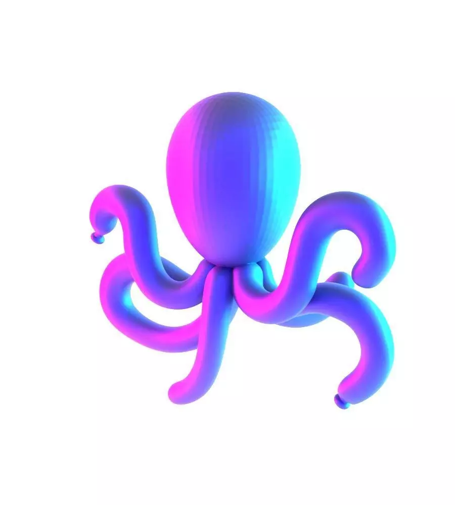 Purple Octopus Balloon Decoration Props Second Life toy 3D print model_3