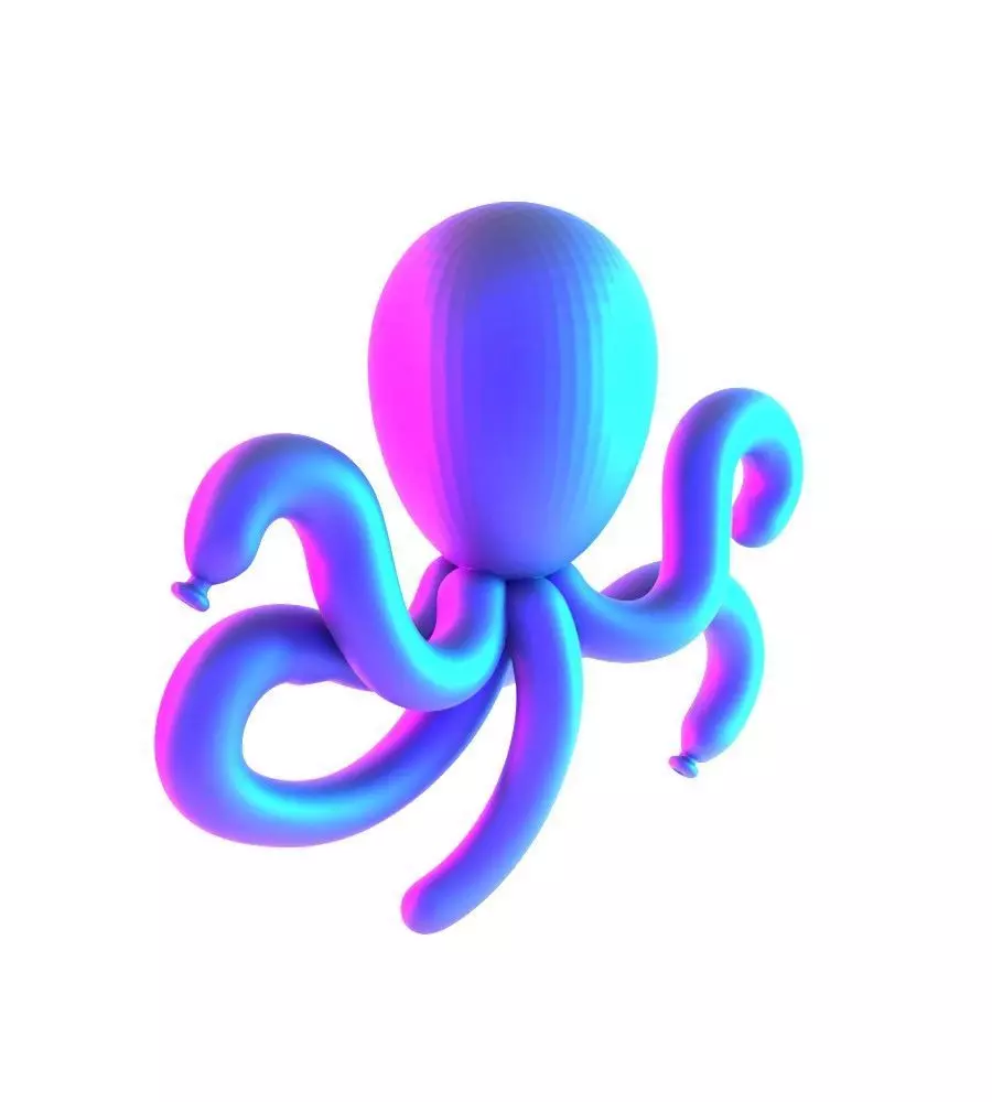Purple Octopus Balloon Decoration Props Second Life toy 3D print model_20
