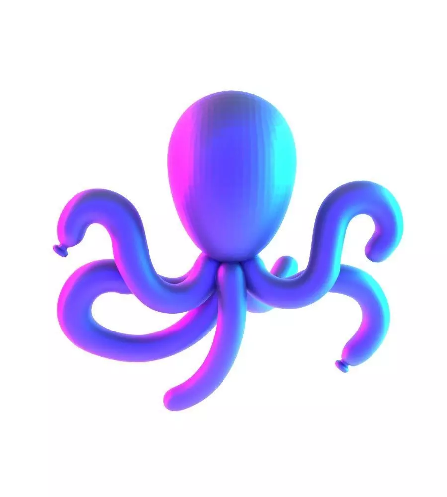 Purple Octopus Balloon Decoration Props Second Life toy 3D print model_22