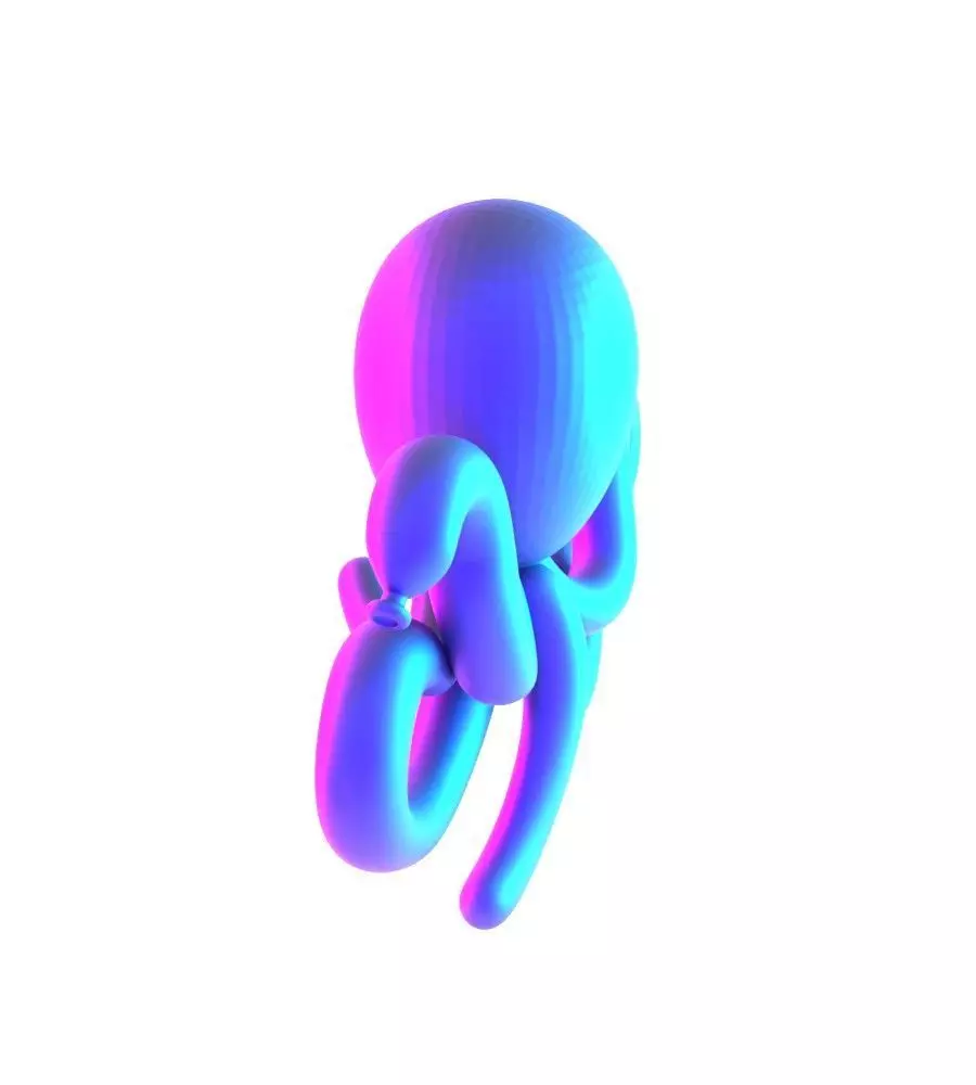 Purple Octopus Balloon Decoration Props Second Life toy 3D print model_18