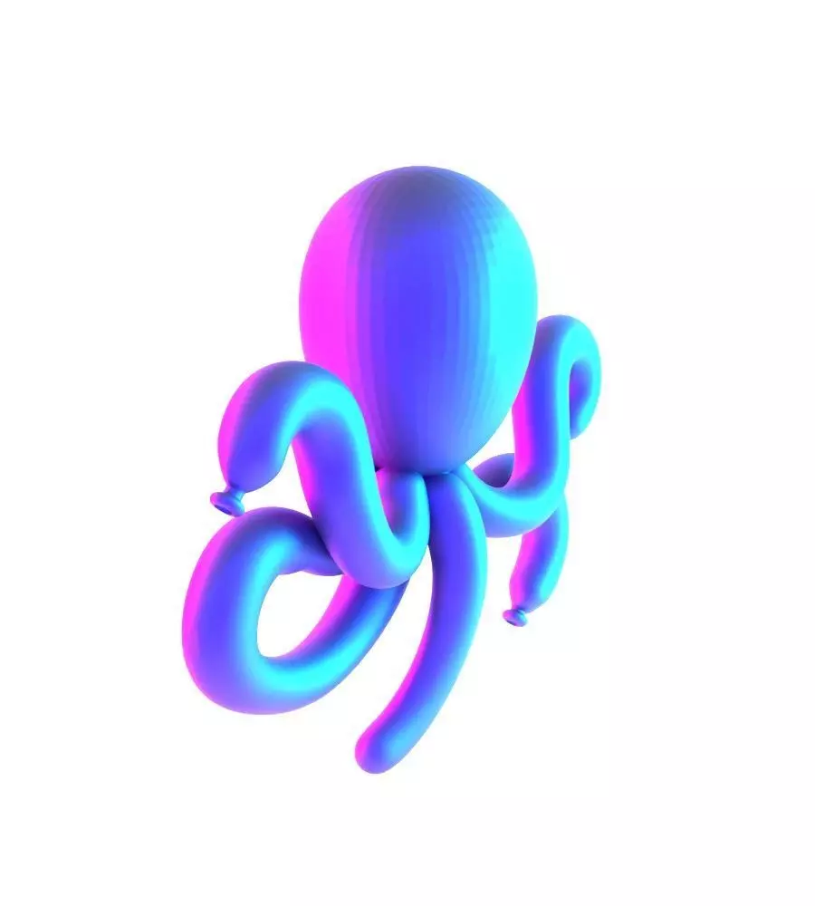 Purple Octopus Balloon Decoration Props Second Life toy 3D print model_19