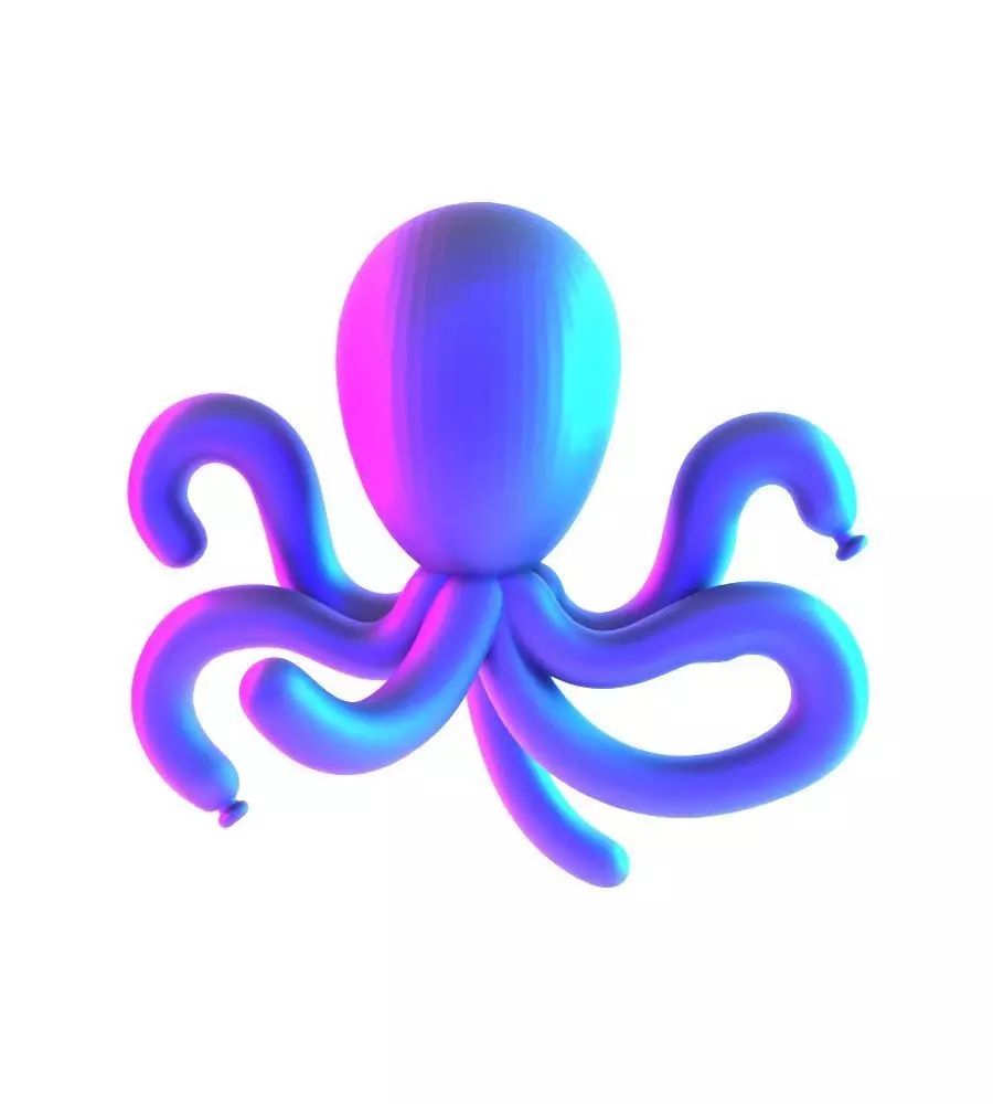Purple Octopus Balloon Decoration Props Second Life toy 3D print model_12