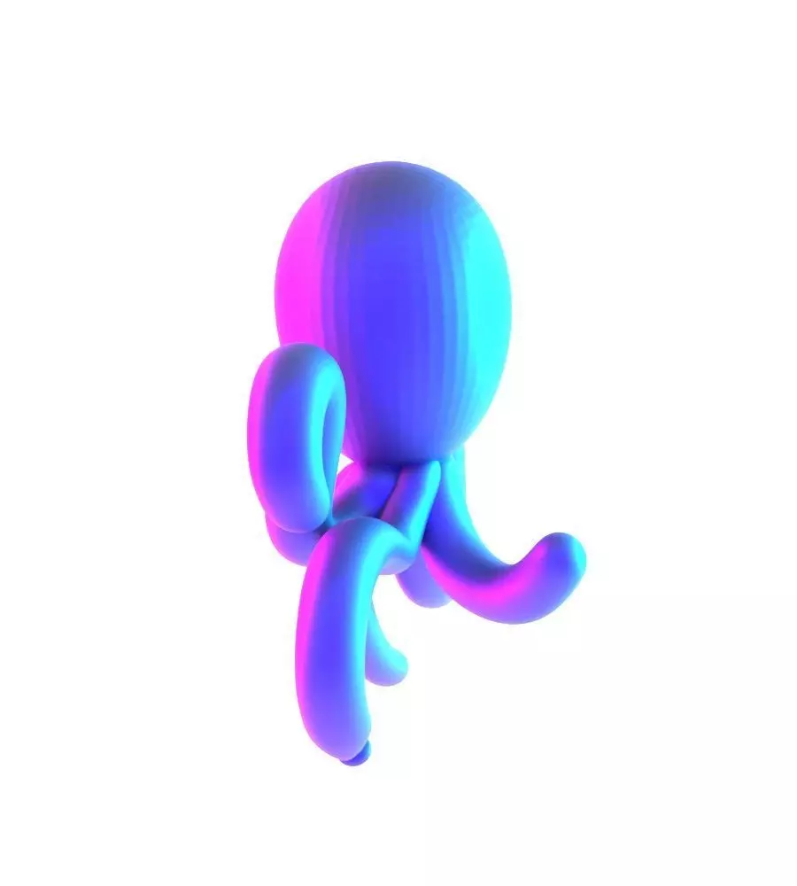 Purple Octopus Balloon Decoration Props Second Life toy 3D print model_7