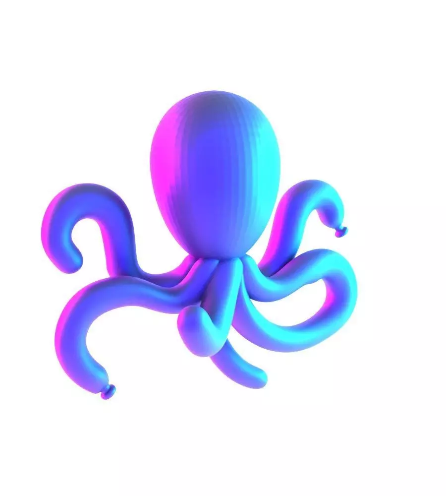 Purple Octopus Balloon Decoration Props Second Life toy 3D print model_10
