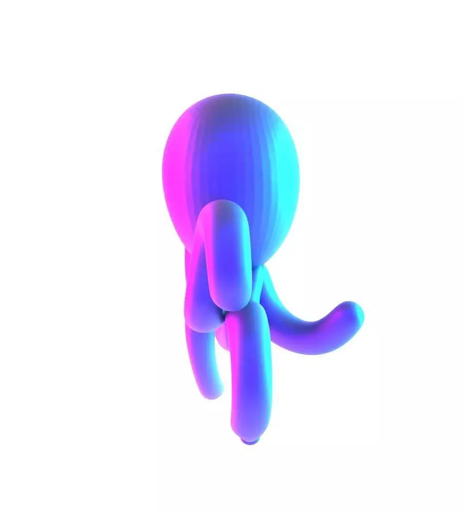 Purple Octopus Balloon Decoration Props Second Life toy 3D print model_6