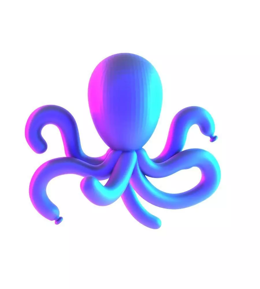 Purple Octopus Balloon Decoration Props Second Life toy 3D print model_11