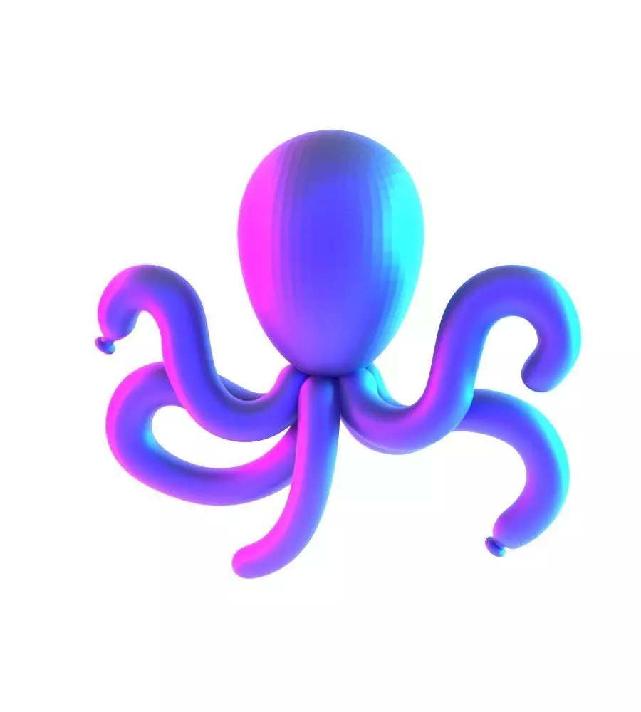 Purple Octopus Balloon Decoration Props Second Life toy 3D print model_2