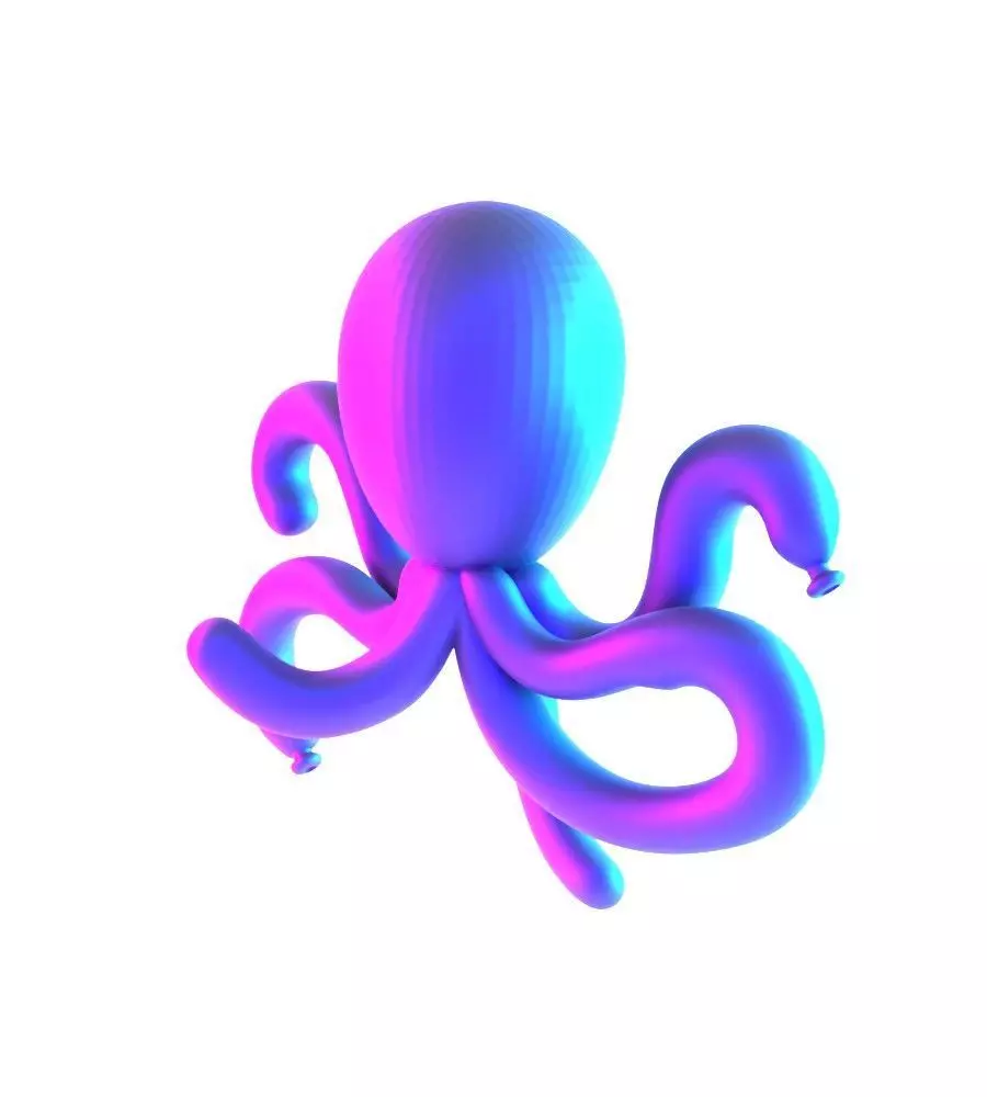 Purple Octopus Balloon Decoration Props Second Life toy 3D print model_14