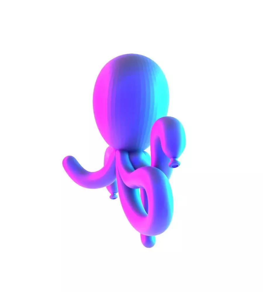 Purple Octopus Balloon Decoration Props Second Life toy 3D print model_16