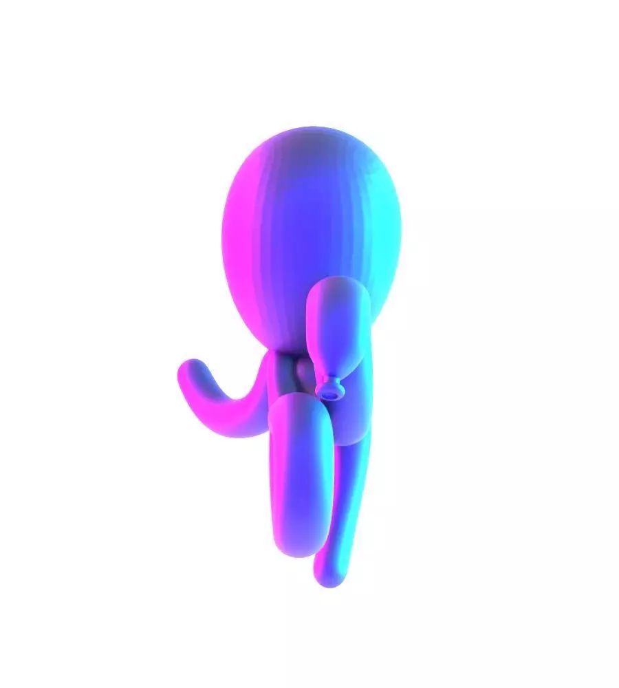 Purple Octopus Balloon Decoration Props Second Life toy 3D print model_17