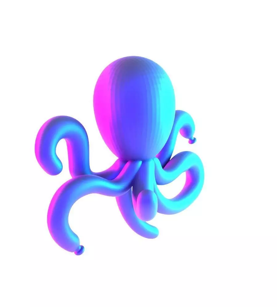 Purple Octopus Balloon Decoration Props Second Life toy 3D print model_9
