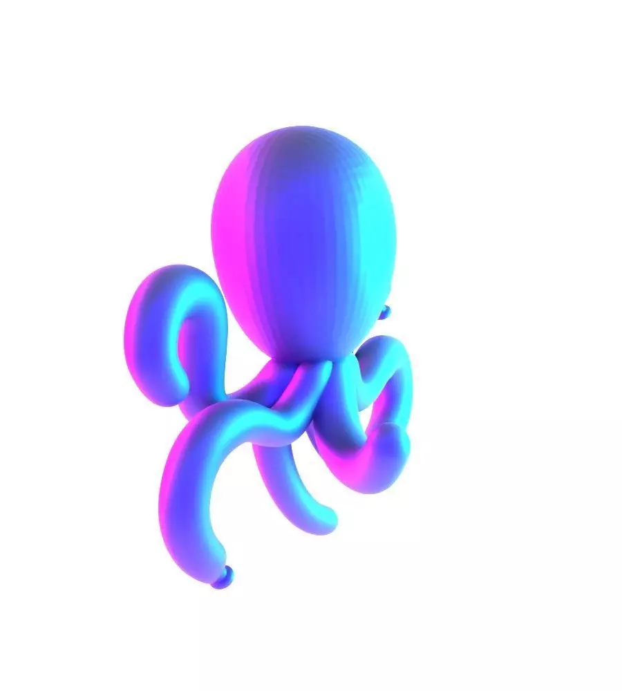 Purple Octopus Balloon Decoration Props Second Life toy 3D print model_8