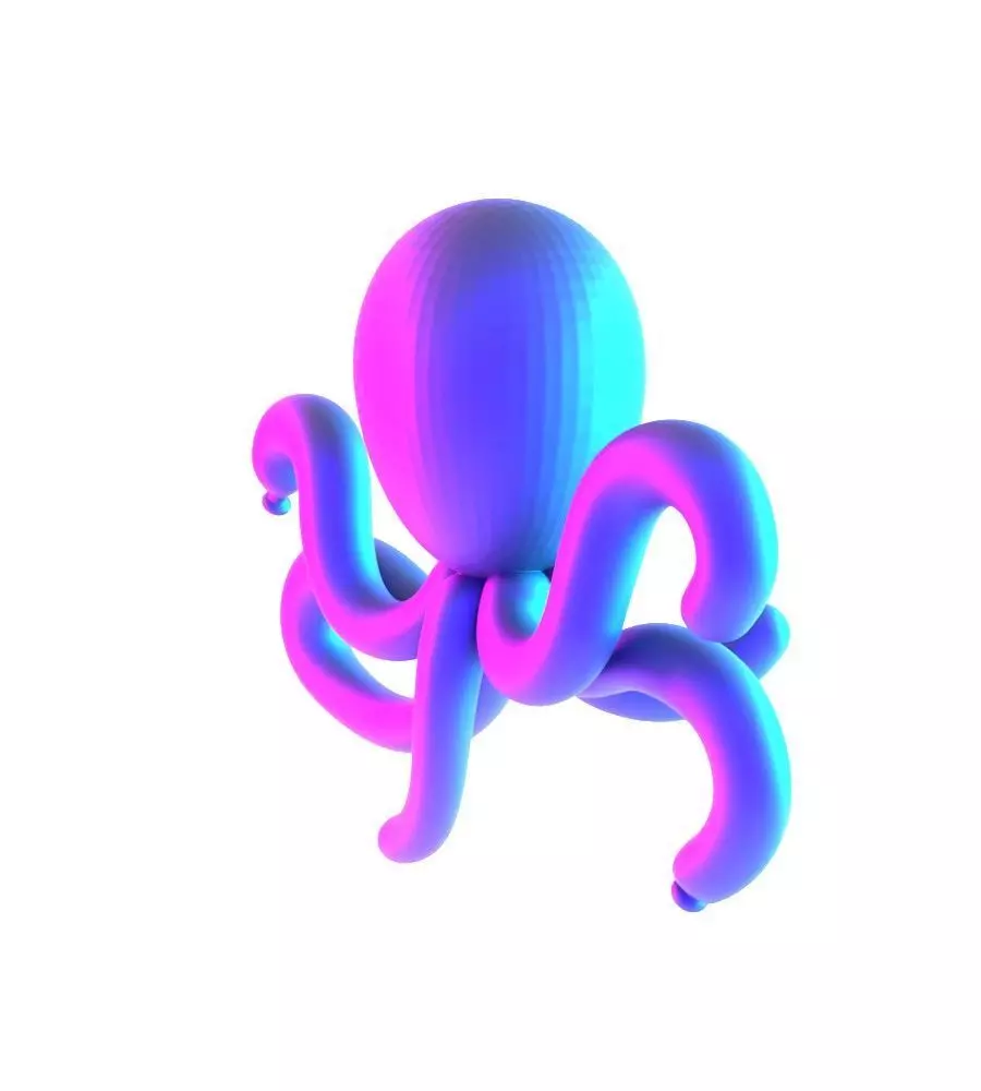 Purple Octopus Balloon Decoration Props Second Life toy 3D print model_4