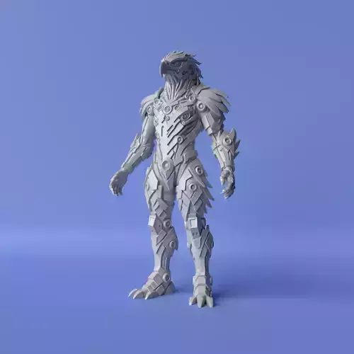 Cyberpunk Eagle Full Body  STL Sculpture for 3D Printing