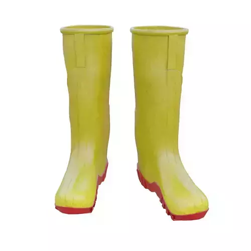 Waterproof Rubber Boots Low-poly 3D model
