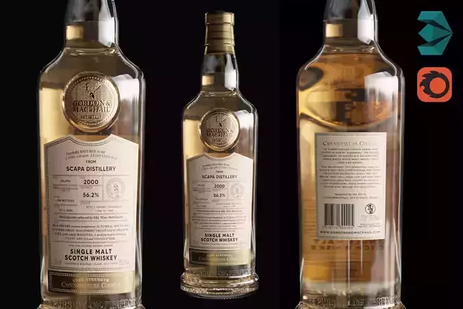 Gordon and McPhail Bottle Whiskey Alcohol Bar 3D model