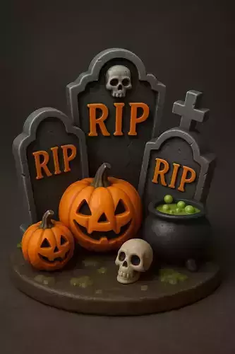 Adorno Halloween lapidas RIP 3D print model