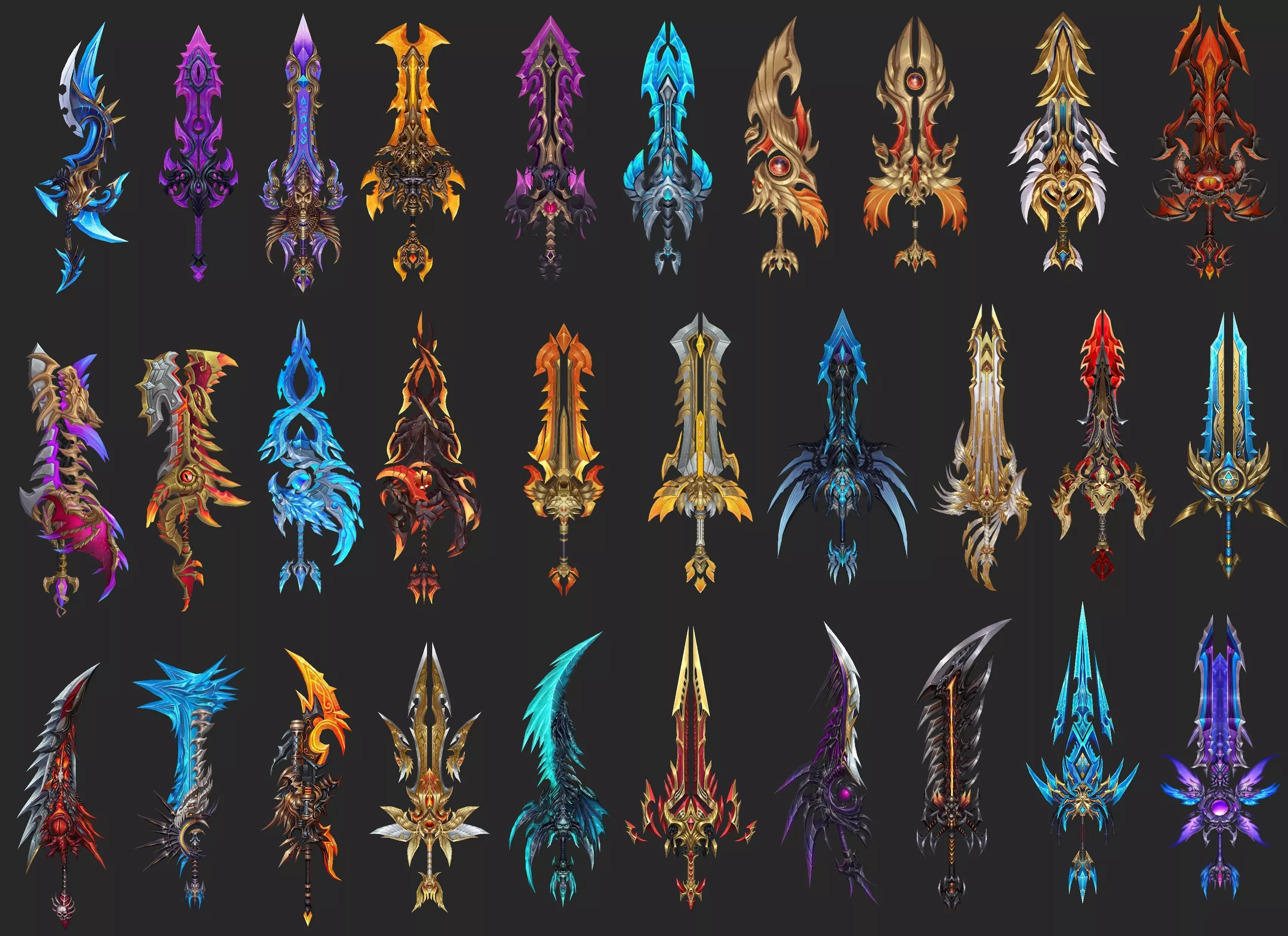 Pack With 30 Fantasy Swords - Part 14 Low-poly 3D model_0