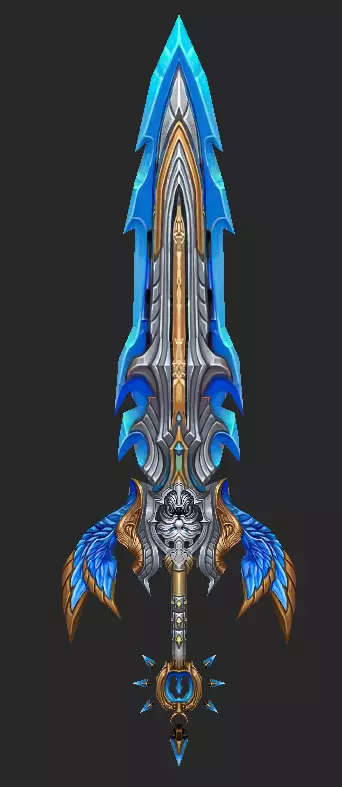 Pack With 30 Fantasy Swords - Part 13 Low-poly 3D model_23