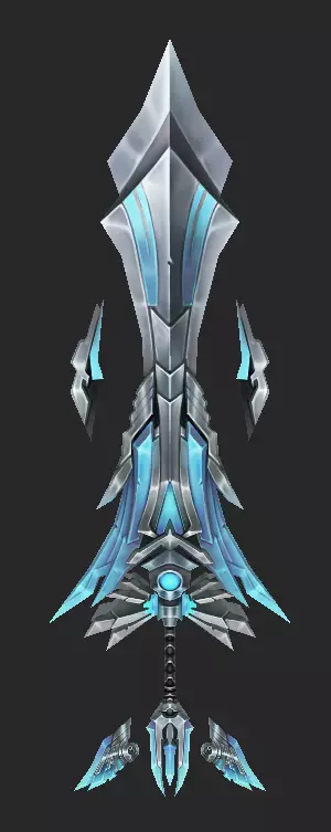 Pack With 30 Fantasy Swords - Part 13 Low-poly 3D model_7