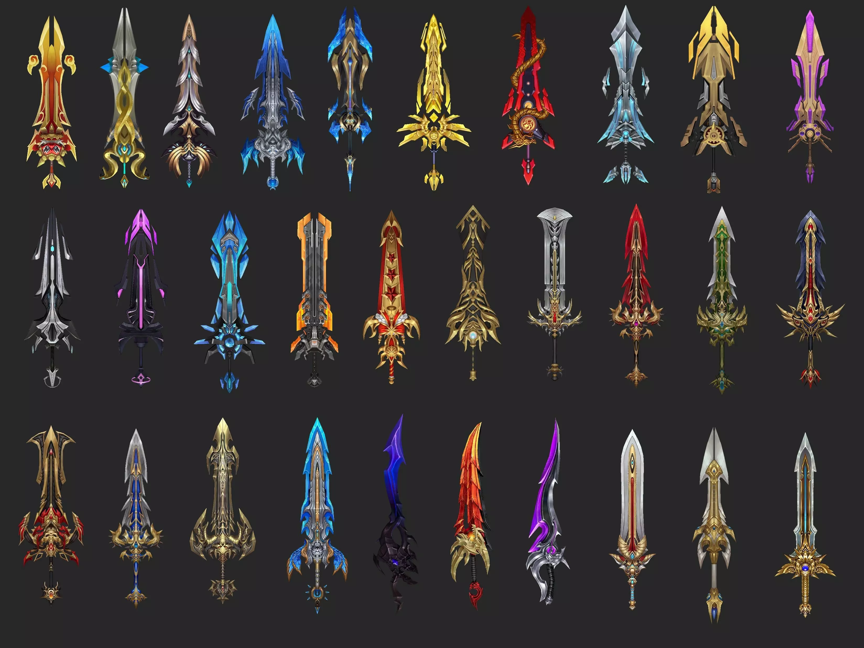 Pack With 30 Fantasy Swords - Part 13 Low-poly 3D model_0
