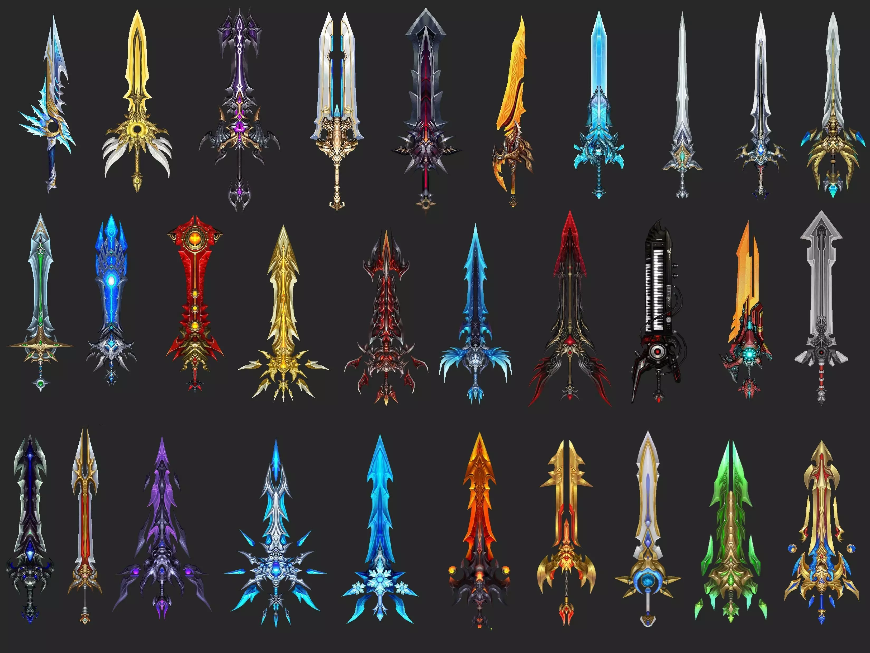 Pack With 30 Fantasy Swords - Part 12 Low-poly 3D model_0