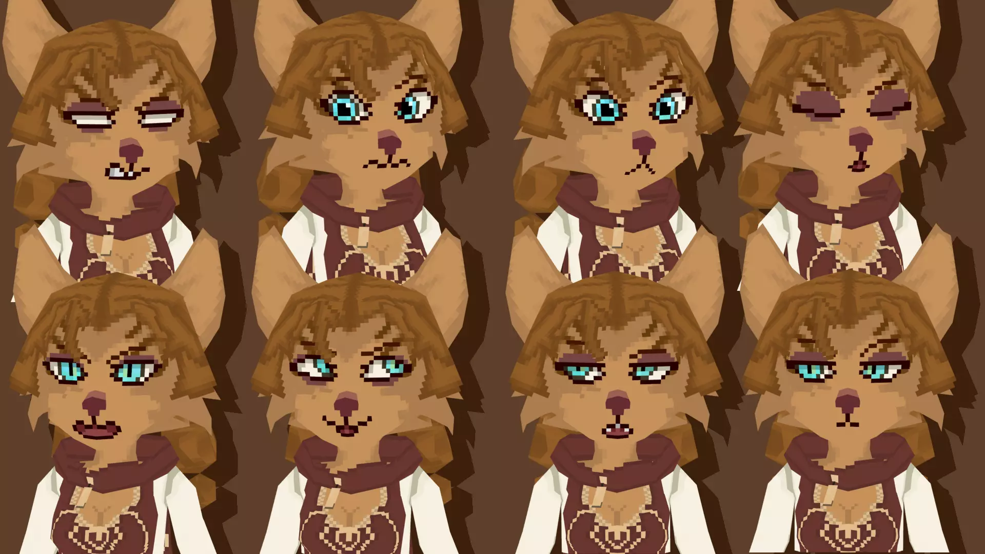 3D Lowpoly style furry character - Fevronia The Cleric Low-poly 3D model_5