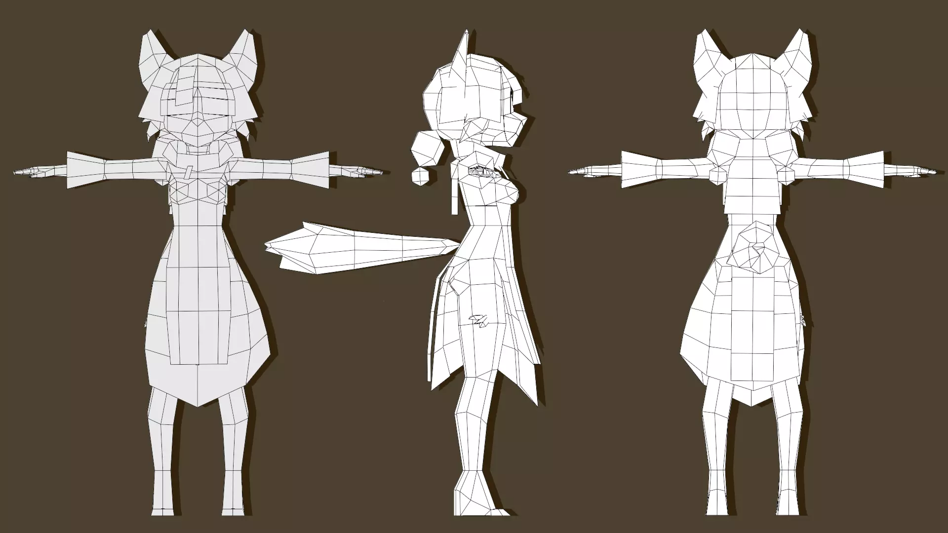 3D Lowpoly style furry character - Fevronia The Cleric Low-poly 3D model_7