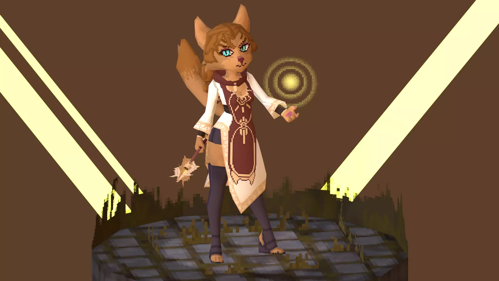 3D Lowpoly style furry character - Fevronia The Cleric Low-poly 3D model_4