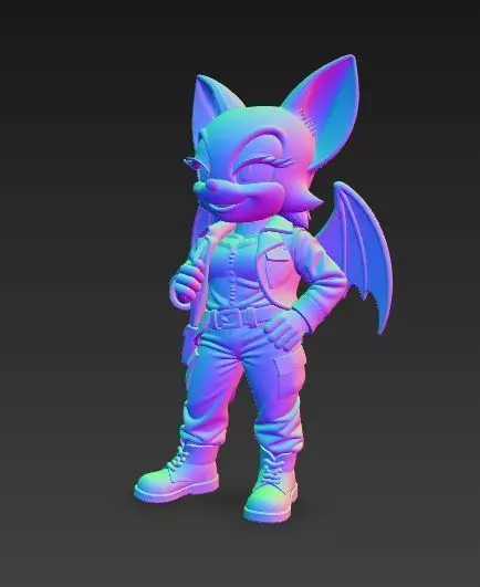 Rouge the Bat Indiana Jones Style 3D Collectible Figure 3D print model_20