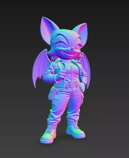 Rouge the Bat Indiana Jones Style 3D Collectible Figure 3D print model_21