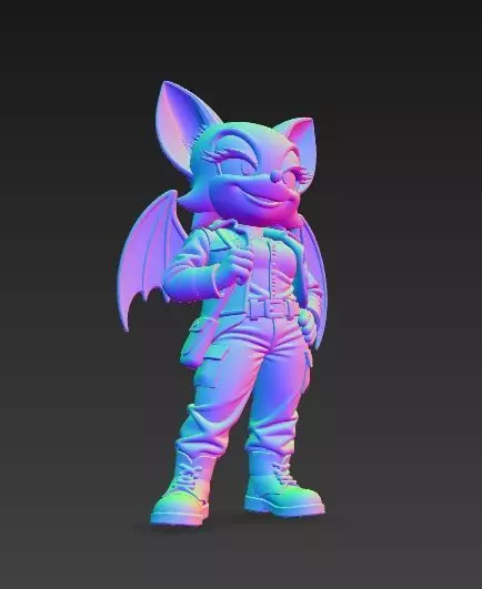 Rouge the Bat Indiana Jones Style 3D Collectible Figure 3D print model_15