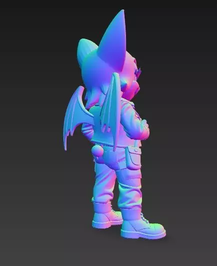 Rouge the Bat Indiana Jones Style 3D Collectible Figure 3D print model_17