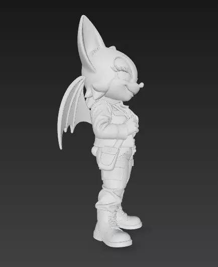 Rouge the Bat Indiana Jones Style 3D Collectible Figure 3D print model_3