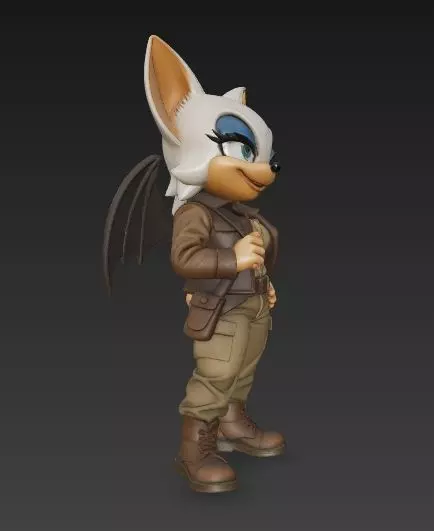 Rouge the Bat Indiana Jones Style 3D Collectible Figure 3D print model_10