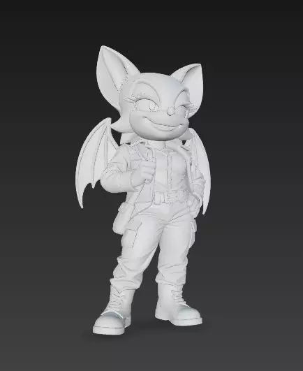 Rouge the Bat Indiana Jones Style 3D Collectible Figure 3D print model_8