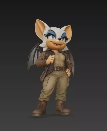 Rouge the Bat Indiana Jones Style 3D Collectible Figure 3D print model_12