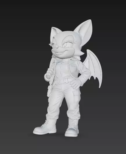 Rouge the Bat Indiana Jones Style 3D Collectible Figure 3D print model_7