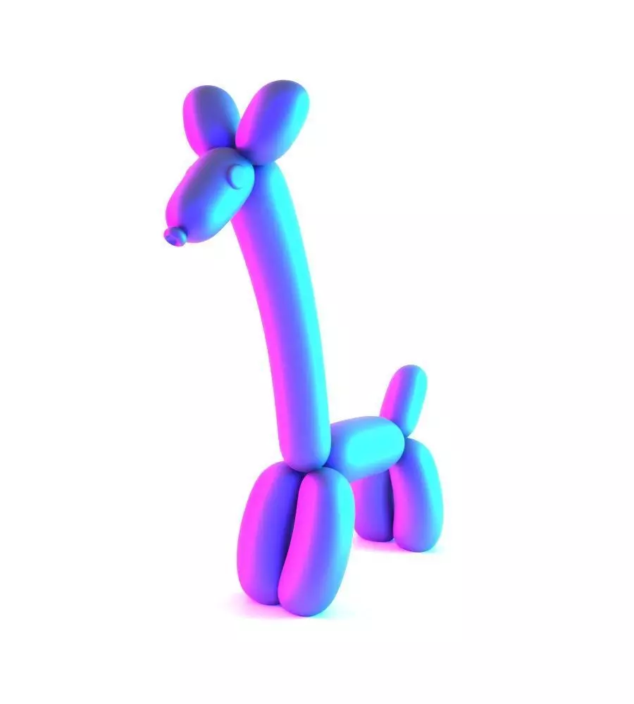 Lemon Giraffe Balloon Decoration Props Second Life toy 3D print model_19