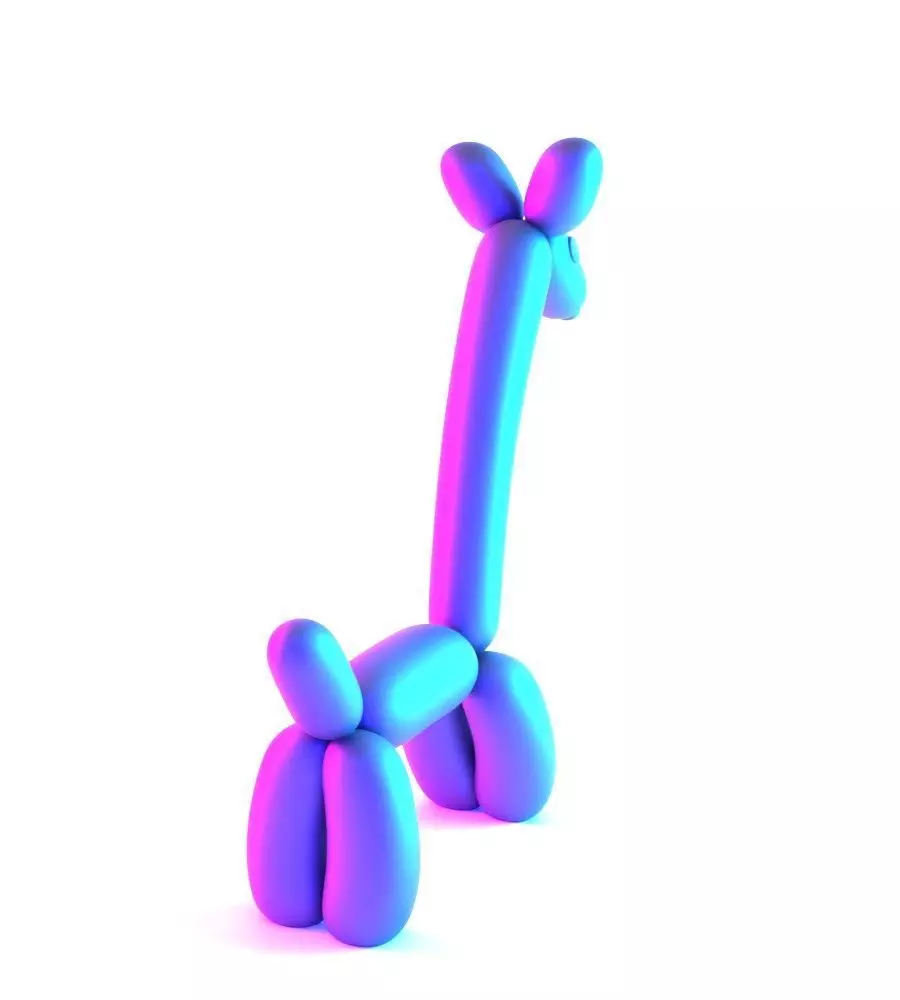 Lemon Giraffe Balloon Decoration Props Second Life toy 3D print model_8