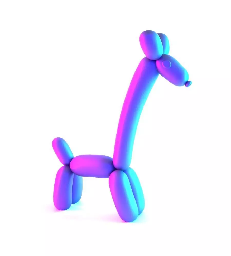 Lemon Giraffe Balloon Decoration Props Second Life toy 3D print model_13