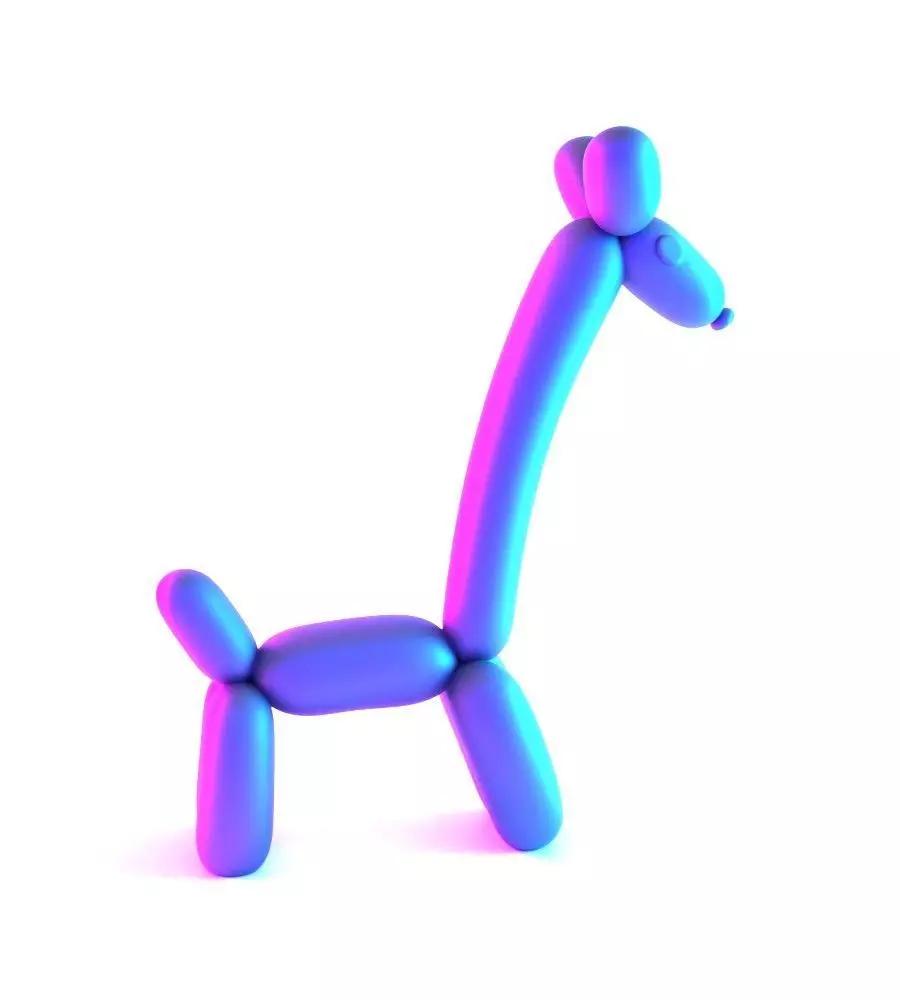 Lemon Giraffe Balloon Decoration Props Second Life toy 3D print model_11