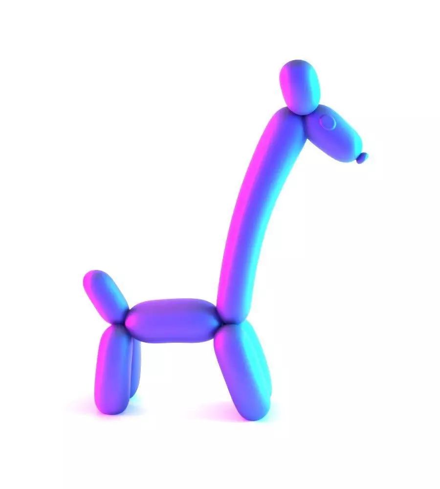 Lemon Giraffe Balloon Decoration Props Second Life toy 3D print model_12