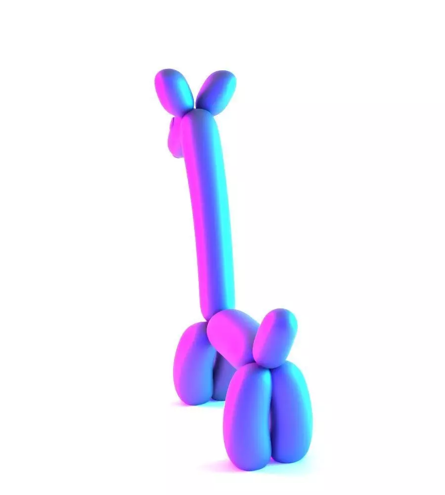 Lemon Giraffe Balloon Decoration Props Second Life toy 3D print model_5