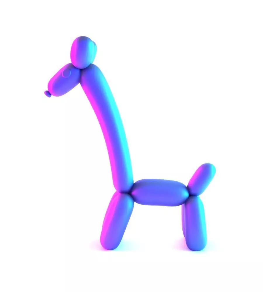 Lemon Giraffe Balloon Decoration Props Second Life toy 3D print model_1