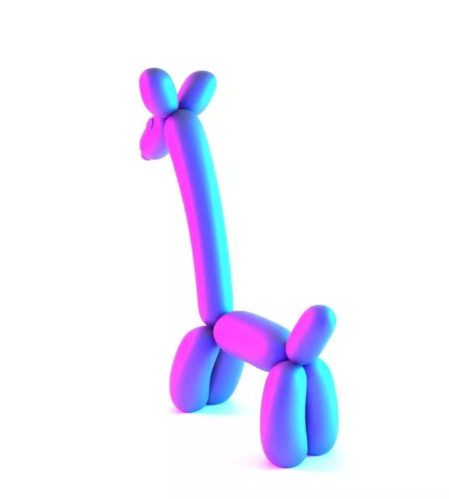 Lemon Giraffe Balloon Decoration Props Second Life toy 3D print model_4