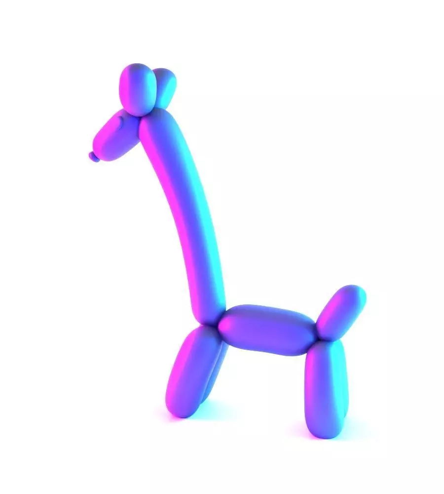 Lemon Giraffe Balloon Decoration Props Second Life toy 3D print model_2