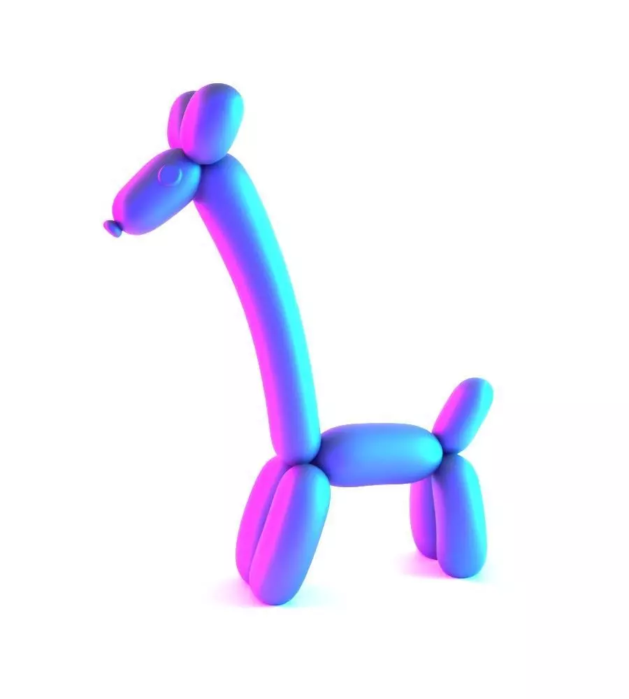 Lemon Giraffe Balloon Decoration Props Second Life toy 3D print model_21