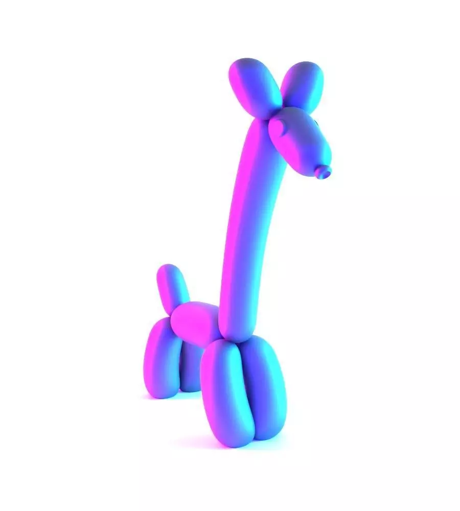 Lemon Giraffe Balloon Decoration Props Second Life toy 3D print model_15