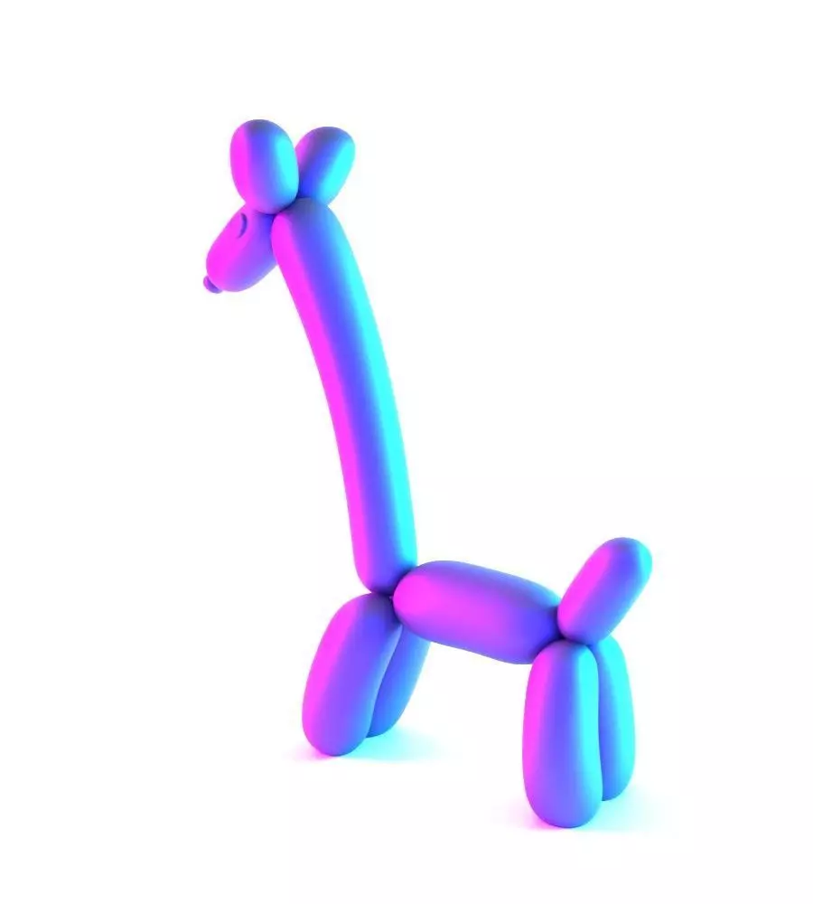 Lemon Giraffe Balloon Decoration Props Second Life toy 3D print model_3